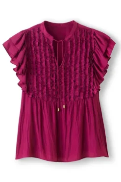 Soft Surroundings Tops|Victoria Ruffle Tunic Sangria