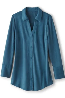 Soft Surroundings Tops|Vida Faux Suede Tunic