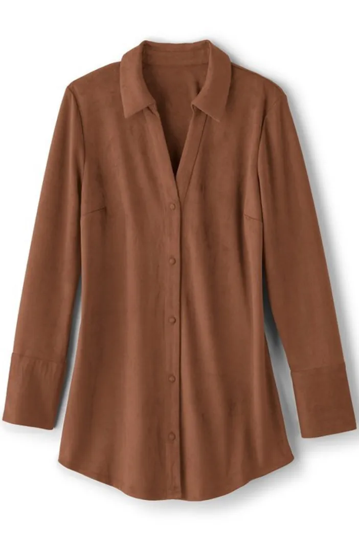 Soft Surroundings Tops|Vida Faux Suede Tunic