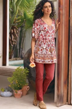 Soft Surroundings Tops|Tunics & Leggings|Vina Short Sleeve Tunic SanFranScarfCream