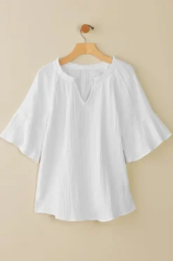 Soft Surroundings Tops|Vinka Gauze Pullover SunkistCoral