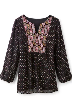 Soft Surroundings Tops|Wynn Shimmer Tunic Black