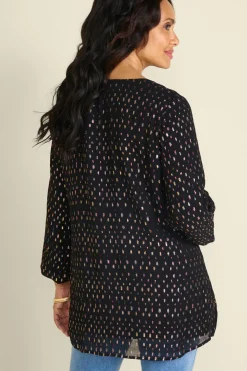 Soft Surroundings Tops|Wynn Shimmer Tunic Black
