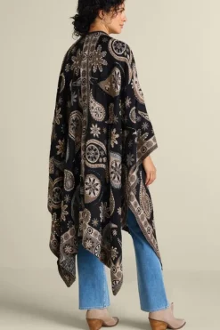 Soft Surroundings Toppers|Jackets & Coats|Yasmin Embroidered Wrap BlackMulti