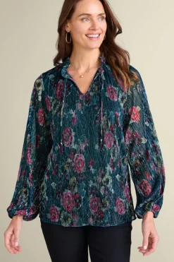 Soft Surroundings Tops|Yvonne Shimmer Top EvalynnGarden