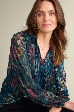 Soft Surroundings Tops|Yvonne Shimmer Top EvalynnGarden