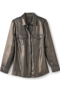 Soft Surroundings Tops|Zafina Shirt MetallicGoldLuster