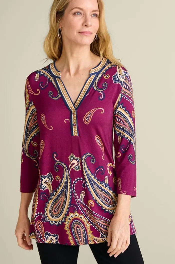 Soft Surroundings Tops|Zennia Printed Tunic OsteriaScarf