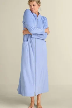 Soft Surroundings Sleepwear & Lounge|Zinfandel Zip Up Robe PorcelainBlue
